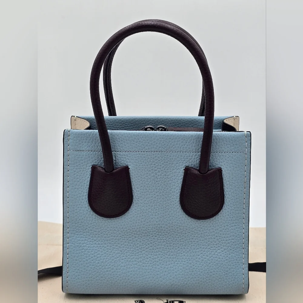 Coach Pebble Leather Cashin Carry Tote 22 In Colorblock, EUC - Picture 3 of 16